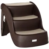 Beyamis Faltbare Hundetreppe, Tragbare 3-stufige Hundetreppe Für Hohe Betten Und Sofas, Haustiertreppe Mit Rutschfesten Matten Für Kleine Und Miniaturhunderassen, 49 X 38 X 38 Cm, Braun