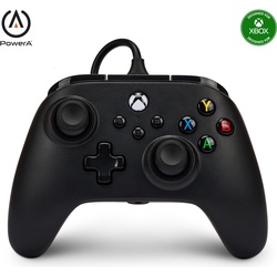 PowerA Nano verbesserter kabelgebundener Controller von PowerA für Xbox Series X S – Schwarz (Xbox Series X, Xbox Series S, PC), Gaming Controller, Schwarz