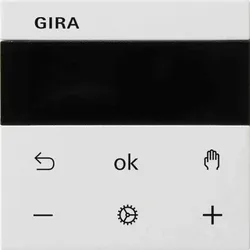 Gira System 55 Bedienelement, weiß, mit Abdeckung, glänzend, mit LED-Anzeige