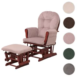 Mendler Relaxsessel HWC-C76 Cord 52 x 71 x 70 cm Rosa mit Hocker
