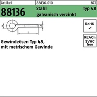 Industrial Quality Supplies Gewindeöse M6x25 Stahl galvanisch verzinkt