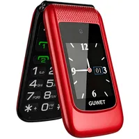 Guwet Seniorenhandy Klapphandy ohne Vertrag,Dual SIM 2G GSM mit SOS-Notruftaste,Rentner Handy Großen Tasten mit 1600mAh Akku,USB-C,2.4"+1.77" Dual Display,Rot