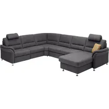 die planbar Wohnlandschaft DIE PLANBAR "ZE-EM16033 U-Form, Breite 330 cm", grau (mammut grau), B:330cm T:262cm, 100% Polyester, Sofas, Wohnlandschaft, wahlweise mit Kopfstützen und Bettfunktion
