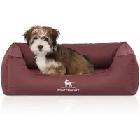 Knuffelwuff Orthopädisches Hundebett Leon aus Velour - rot