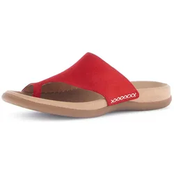 Dianette GABOR, Damen, Gr. 43, rot, Ziegenveloursleder, unifarben, casual, Schuhe, Keilabsatz, Sommerschuh, Bequemschuh mit Zehenring