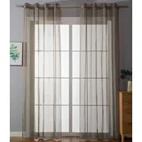 Gardinenbox 2er Set Ösenvorhänge Transparent »Uni« Gardine HxB 225x140 cm Nougat Stores Vorhang Ösen Bleibandabschluß Wohnzimmer, 20332-cn2