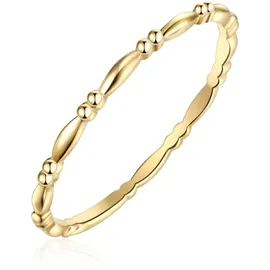 Lulu & Jane Fingerring LULU & JANE "AV210" Gr. 56, gelbgold, Fingerringe, Damen, 56, Messing, 1,3mm, Fingerring