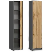 home collective Mehrzweckschrank, 4 verstellbaren Einlegeböden Aktenschrank Regal Wand schmal Holz für Schlafzimmer Flur Büro