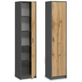 home collective Mehrzweckschrank, 4 verstellbaren Einlegeböden Aktenschrank Regal Wand schmal Holz für Schlafzimmer Flur Büro