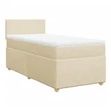 vidaXL Boxspringbett mit Matratze Creme 100x200 cm Stoff