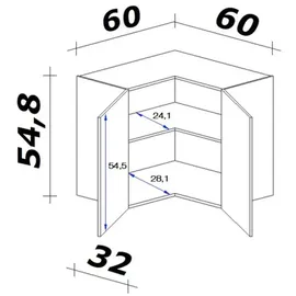 Flex-Well Hängeschrank Kopenhagen 60 x 54,8 x 32 cm Weiß