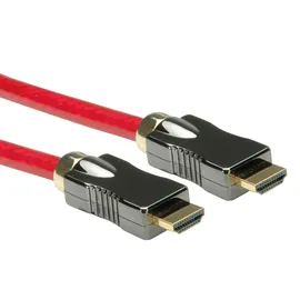 Roline HDMI Ultra HD Kabel mit Ethernet, ST/ST, rot, 2 m