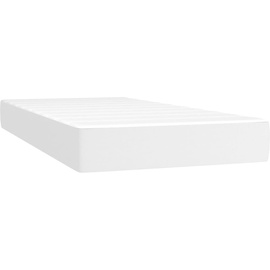 vidaXL Boxspringbett mit Matratze Weiß 100x200 cm Kunstleder
