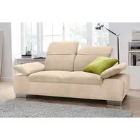 2-Sitzer DOMO COLLECTION "Milan inklusive komfortablen Federkern für mehr Sitzkomfort", beige, B:195cm H:77cm T:93cm, Luxus-Microfaser (100% Polyester);Kunstleder SOFTLUX;Luxus-Microfaser ALTARA NUBUCK (100% Polyester), Sofas, mit Rückenverstellung