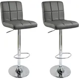 Woltu 2 x Barhocker, drehbar und höhenverstellbar Tresenhocker, Kunstleder, Grau, - Grau