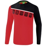 Erima Kinder 5-C Longsleeve, rot/schwarz/weiß, 140