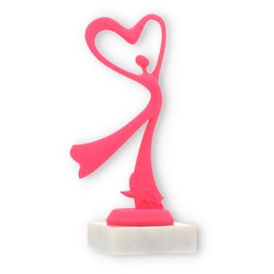 Pokal Kunststofffigur Modern Dance pink auf weißem Marmorsockel 17,5cm