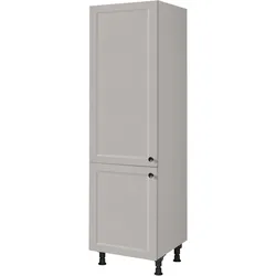Kühlmodul NOBILIA ""Cascada", für ein Kühl- und Gefrierschrank, Ausrichtung wählbar", grau (front: lacklaminat steingrau, korpus: steingrau), B:60cm H:216,6cm T:58,3cm, Schränke, vormontiert, Ausrichtung wählbar, Breite/Höhe: 60/216,6 cm