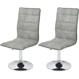2er-set Esszimmerstuhl Hhg 616, Stuhl Küchenstuhl, Höhenverstellbar Drehbar, Stoff/textil Mvg Vintage Betongrau
