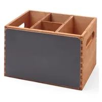 HENDI Besteckkorb mit Kreidetafeln 21 x 15 x 15 cm Holz