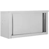 vidaXL Wandhängeschrank mit Schiebetüren 90×40×50 cm Edelstahl