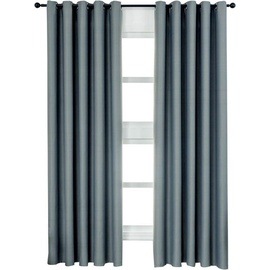 WOLTU Vorhang Blickdicht mit Ösen, Thermovorhang lichtdicht für Schlafzimmer 135x245 cm Schiefer Grau, 250g/m2 Schwere Verdunklungsvorhänge Wärmeisolierend Gardinen