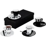 Zeller Espresso-Set 0,05 l Schwarz/Weiß 8 St.