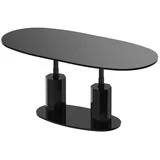 designimpex Couchtisch Design HBL-111 stufenlos höhenverstellbar ausziehbar oval schwarz
