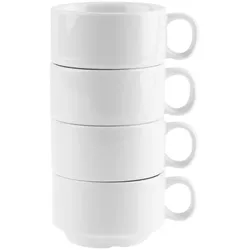 Gastronoble Olympia Whiteware stapelbare Espressotassen - 85ml - 24 Tassen