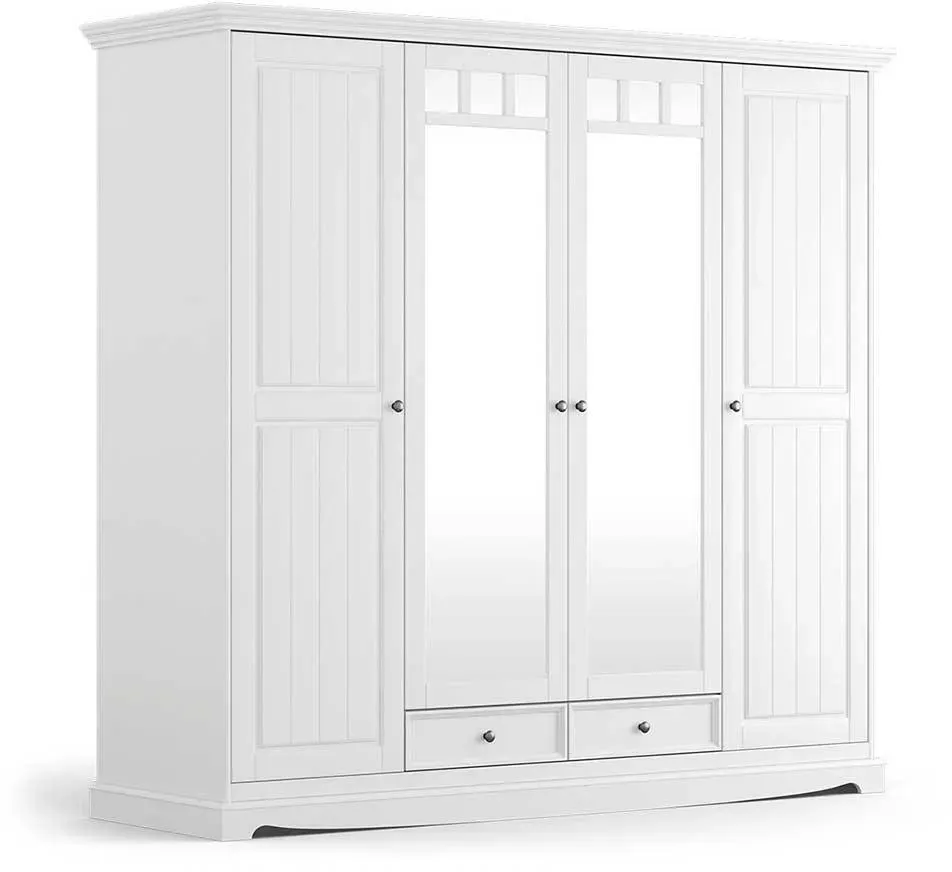 Schlafzimmerschrank Kleiderschrank mit Spiegeln und Drehtüren