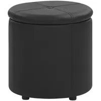 Beliani Pouf mit Stauraum Kunstleder 38 x 40 x 38 cm Schwarz