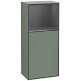 Villeroy & Boch Finion Seitenschrank F51, F510GKGM 41,8x93,6x27cm, rechts, Regal oben Anthracite Matt, Olive Matt Lacquer
