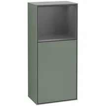 Villeroy & Boch Finion Seitenschrank F51, F510GKGM 41,8x93,6x27cm, rechts, Regal oben Anthracite Matt, Olive Matt Lacquer