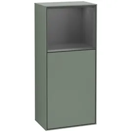 Villeroy & Boch Finion Seitenschrank F51, F510GKGM 41,8x93,6x27cm, rechts, Regal oben Anthracite Matt, Olive Matt Lacquer