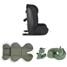 Moni Kindersitz i-Size i-Safe (76-150cm) Isofix, Top Tether, 13-fach verstellbar grün