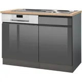 KOCHSTATION Spülenschrank »KS-Virginia«, 110 cm breit, inklusive Einbauspüle grau