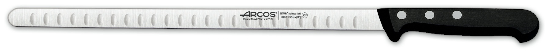 Arcos Serie Universal - Lachsmesser Fischmesser - Klinge Nitrum Edelstahl 290 mm - HandGriff Polyoxymethylen (POM) Farbe Schwarz