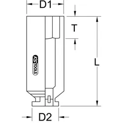 1" Sechskant-Kraft-Stecknuss, lang, 41mm