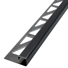 Dalsys Fliesenschiene Eckprofil 2,5m x 8mm Edelstahl schwarz gebürstet - Quadratprofil Fliesenabschlussprofil Fliesenprofil Abschlussleiste