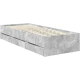 vidaXL Bettrahmen mit Kopfteil Beton Grau 75 x 190 cm Ingenieurs Holz