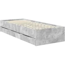 vidaXL Bettrahmen mit Kopfteil Beton Grau 75 x 190 cm Ingenieurs Holz