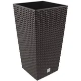 Blumenkübel ca. 7 L in Rattan Optik inkl. Einsatz braun Kunststoff Rattan Eckig h-325 mm