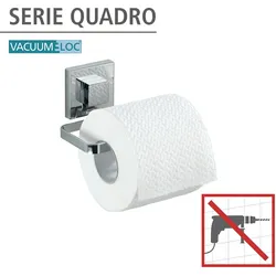 WENKO Vacuum-Loc® Edelstahl Toilettenpapierhalter Mod. Quadro