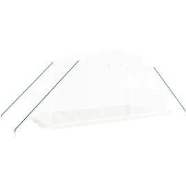 furnicato Gewächshaus Stahl Weiß Blankglas 8 mm 8 m2