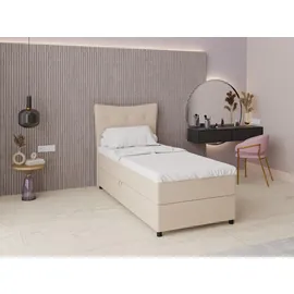 panda möbel Boxbett, Beige, Holz, Mode, 90x200 cm, Oeko-Tex® Standard 100, Schlafzimmer, Betten, Boxspringbetten