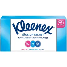 Kleenex Täglich Sicher Taschentücher-Box, 3-lagig, Für den täglichen Gebrauch, 1 Packung à 140 Stück