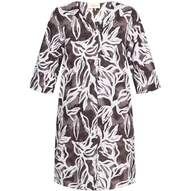 Cartoon Sommerkleid Mit Muster Braun/Weiß 46