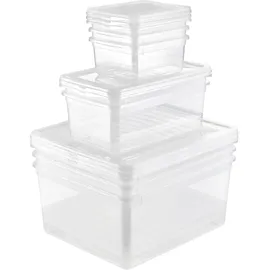 KEEEPER Aufbewahrungsbox Bea 3x1,7 L 2x5,6 L 3x18 L 8-tlg. transparent