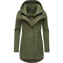 Ragwear Damen, Softshellmantel lange Übergangsjacke Outdoormantel mit Kapuze Ybela Olive24 Gr. L - L