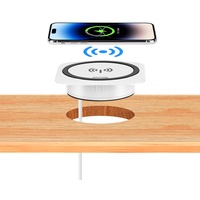 kalb Material für Möbel kalb | QI Einbau Schnellladegerät 15W 7,5cm Ø - Smart Wireless USB Charger, USB-Port, USB-C Port